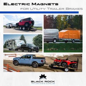 Electric Trailer Brake Magnet Kit - Fits 12" x 2" Brakes for 5200-7000 lbs Axles, Includes Retainer Clips & Coil Springs (Set of 4)