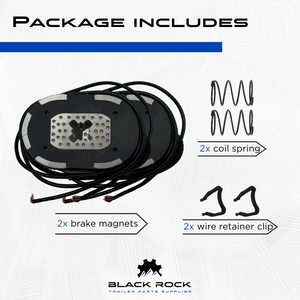 Electric Trailer Brake Magnet Kit - Fits 12" x 2" Brakes for 5200-7000 lbs Axles, Includes Retainer Clips & Coil Springs (Set of 2)