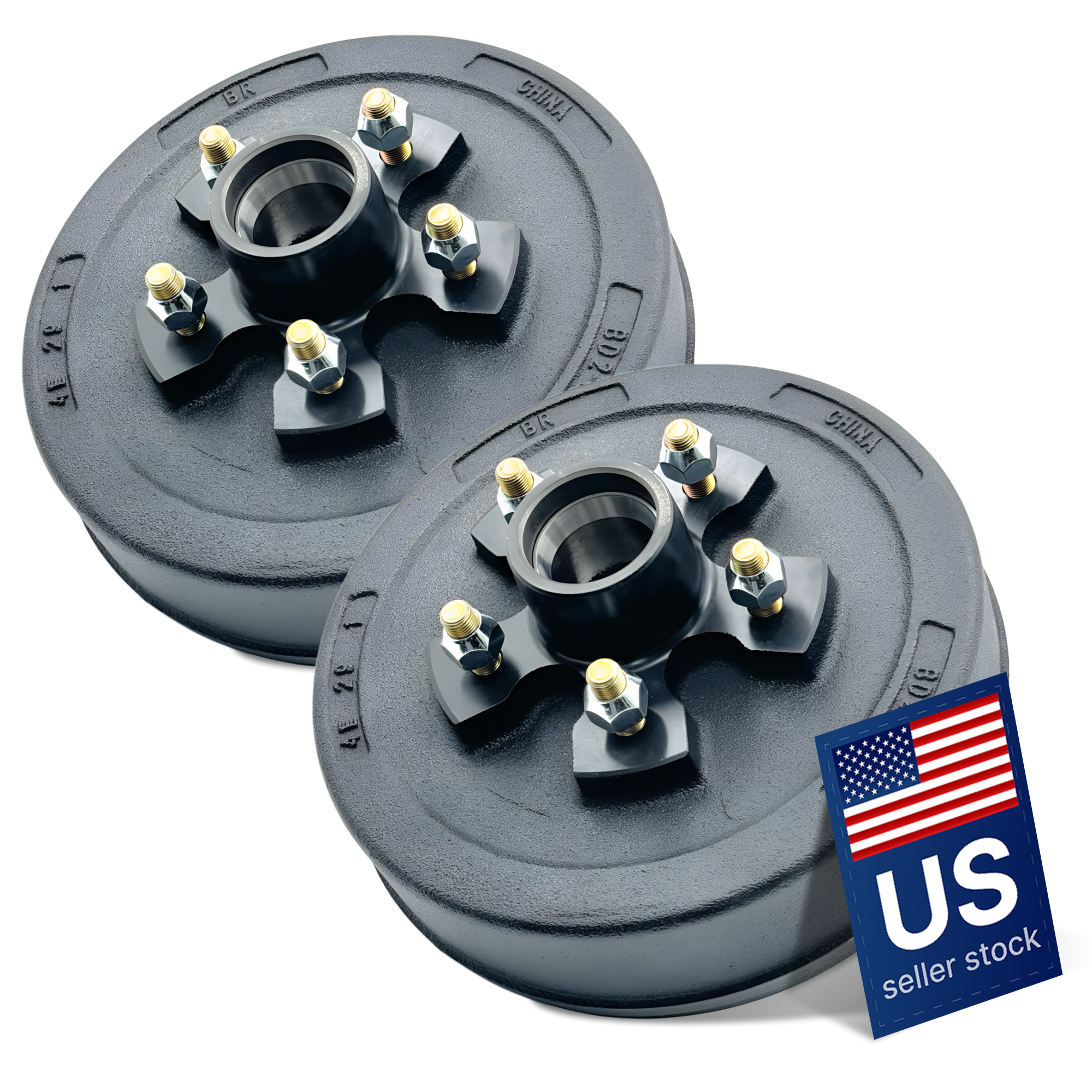 Trailer Brake Hub Drum for 3500 Lbs Axle - 1 Pair (5 Lug)