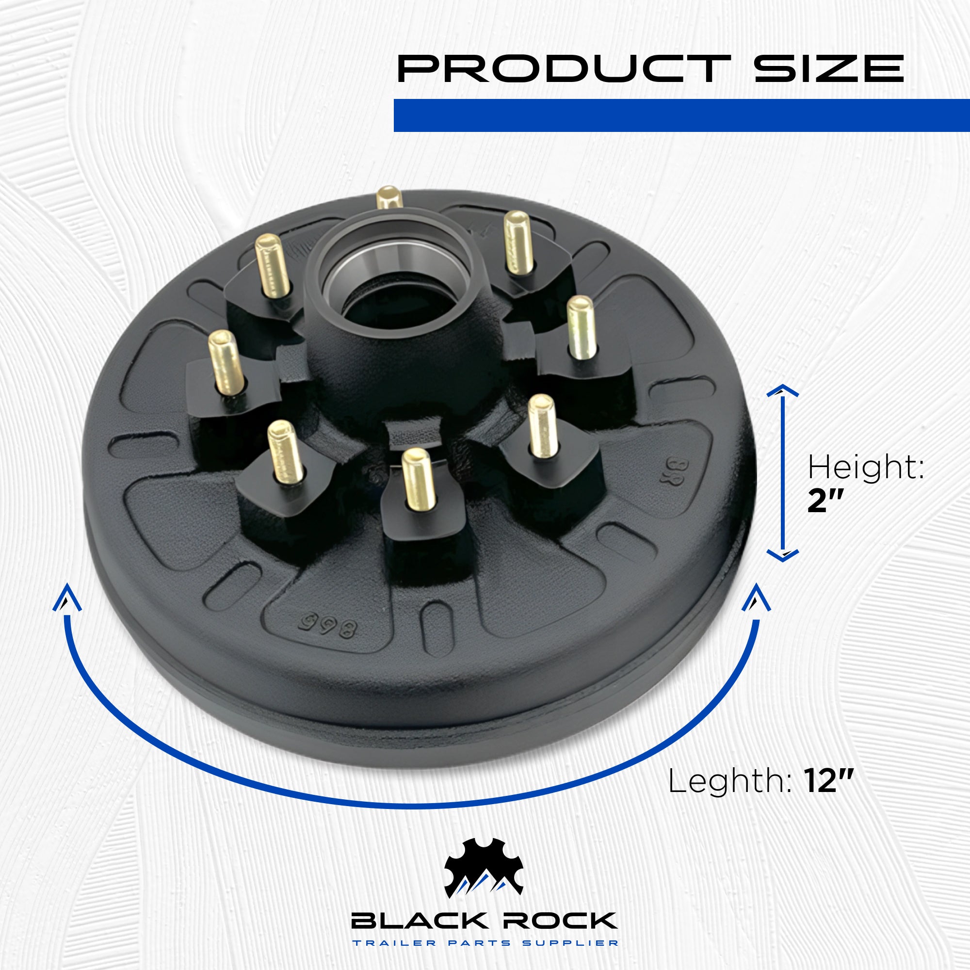 Trailer Brake Hub Drum Kit for 7000 Lbs Axle - 8 Lug with Self-Adjusting Electric Trailer Brakes 12"x2"