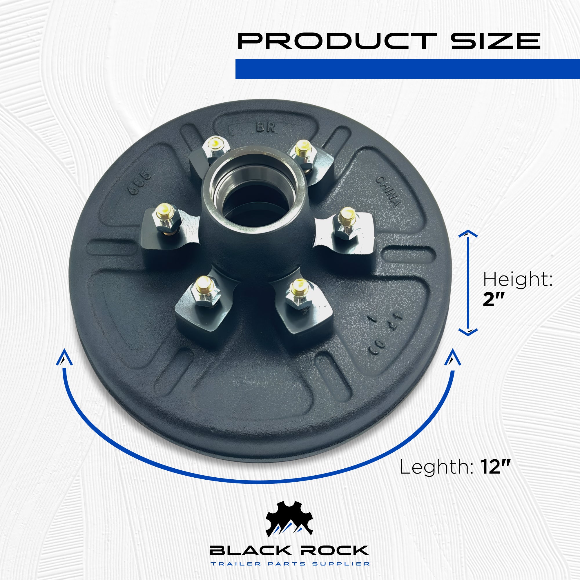 Trailer Brake Hub Drum for 5200-6000 Lbs Axle - 2 Pair (6 Lug)