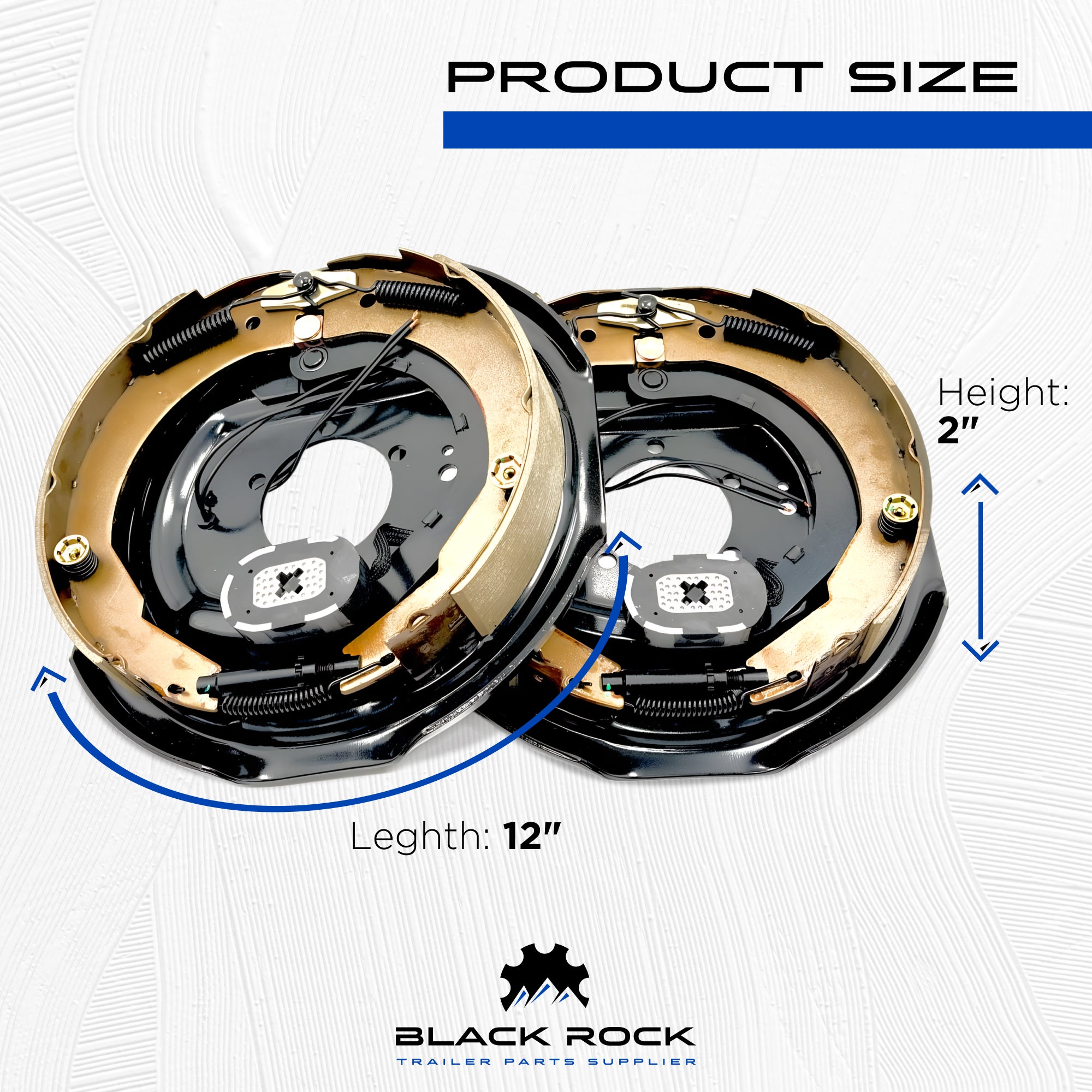 Electric Trailer Brake Assembly Kit - 7000 lb - 12"x2" - (1 Pair)