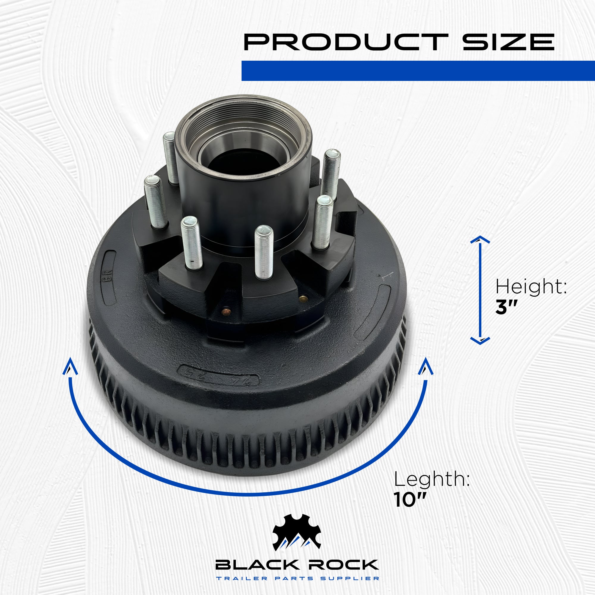 Trailer Axle Hub and Drum for 9k-10k - 8 Lug (Made Before July 2009)