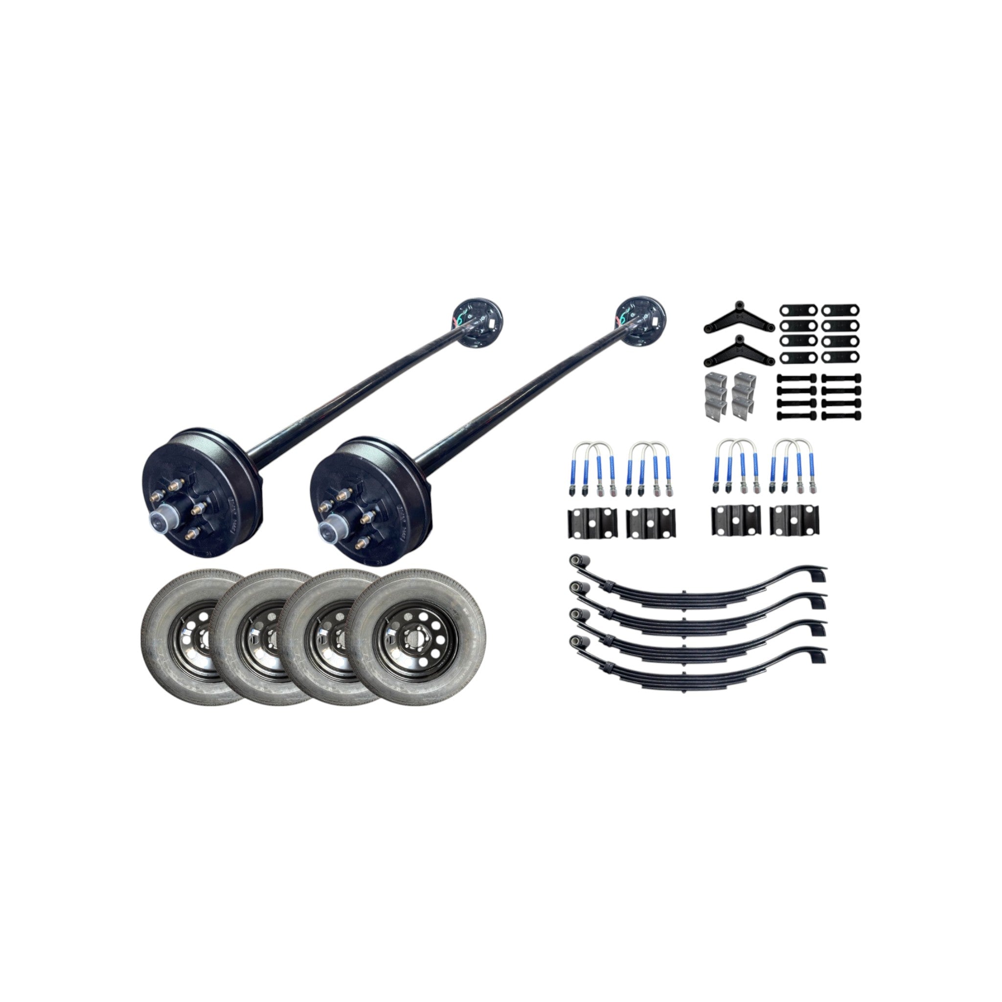 3.5k Tandem Axle Trailer Kit - 2 Electric Brake Axles 5 Lug