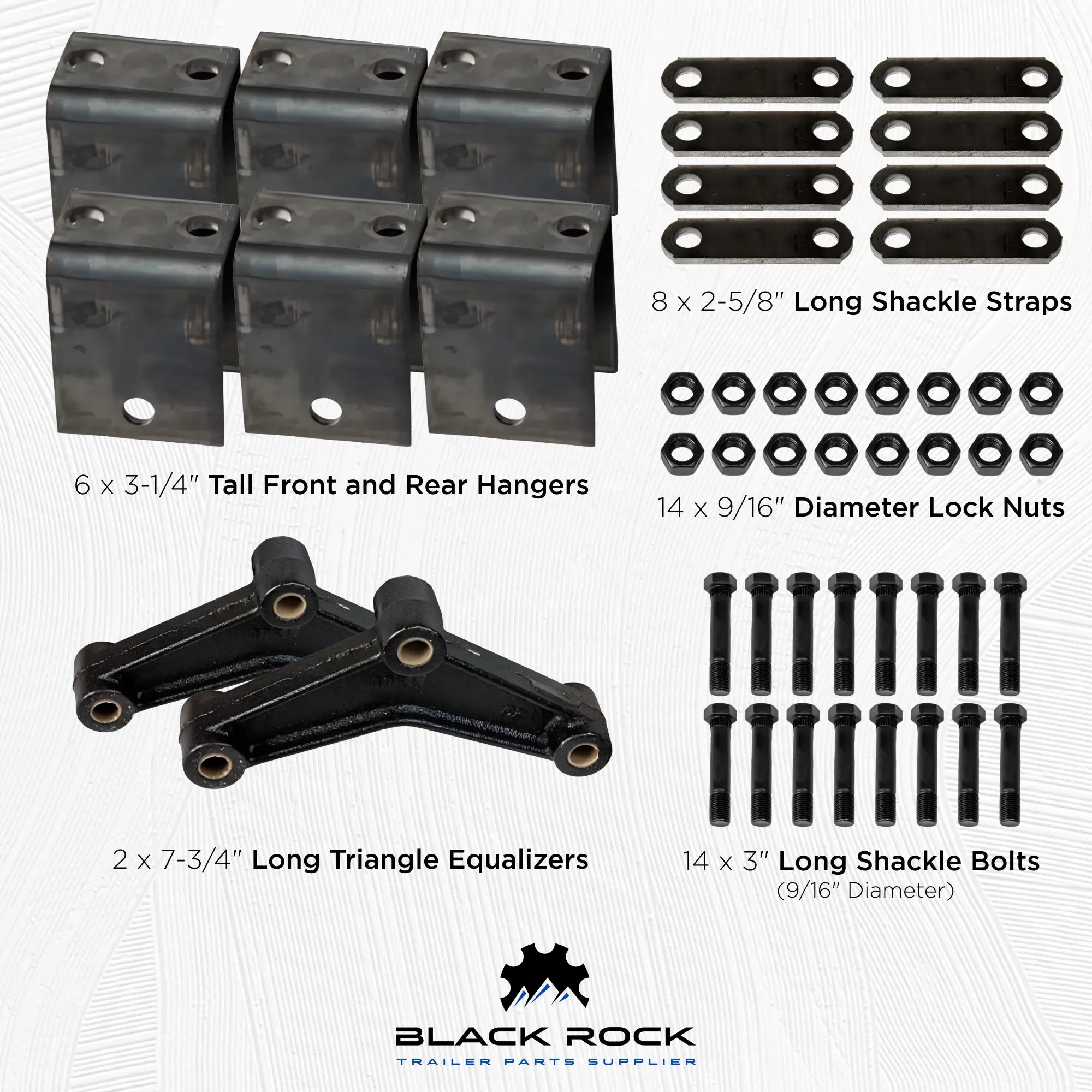 Leaf Spring Double Eye Shackle Straps Heavy Duty 2 5/8 Inch Trailer Leaf Spring Shackles - Heavy Duty Steel Double Eye Spring Straps Leaf Springs
