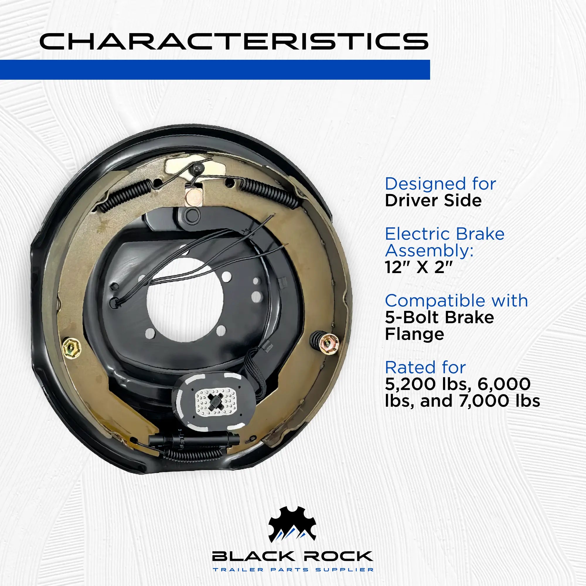 Ultra-Fab 12" X 2" Self-Adjusting Brake - Driver's Side Left, 7000 Lb Capacity For Trailers, Bulk Packaging - View #8