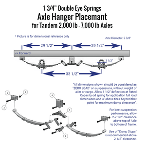 Trailer Double Eye Tandem Hanger Kit for 3500 - 7000 lb Axles - Black Rock Trailer parts