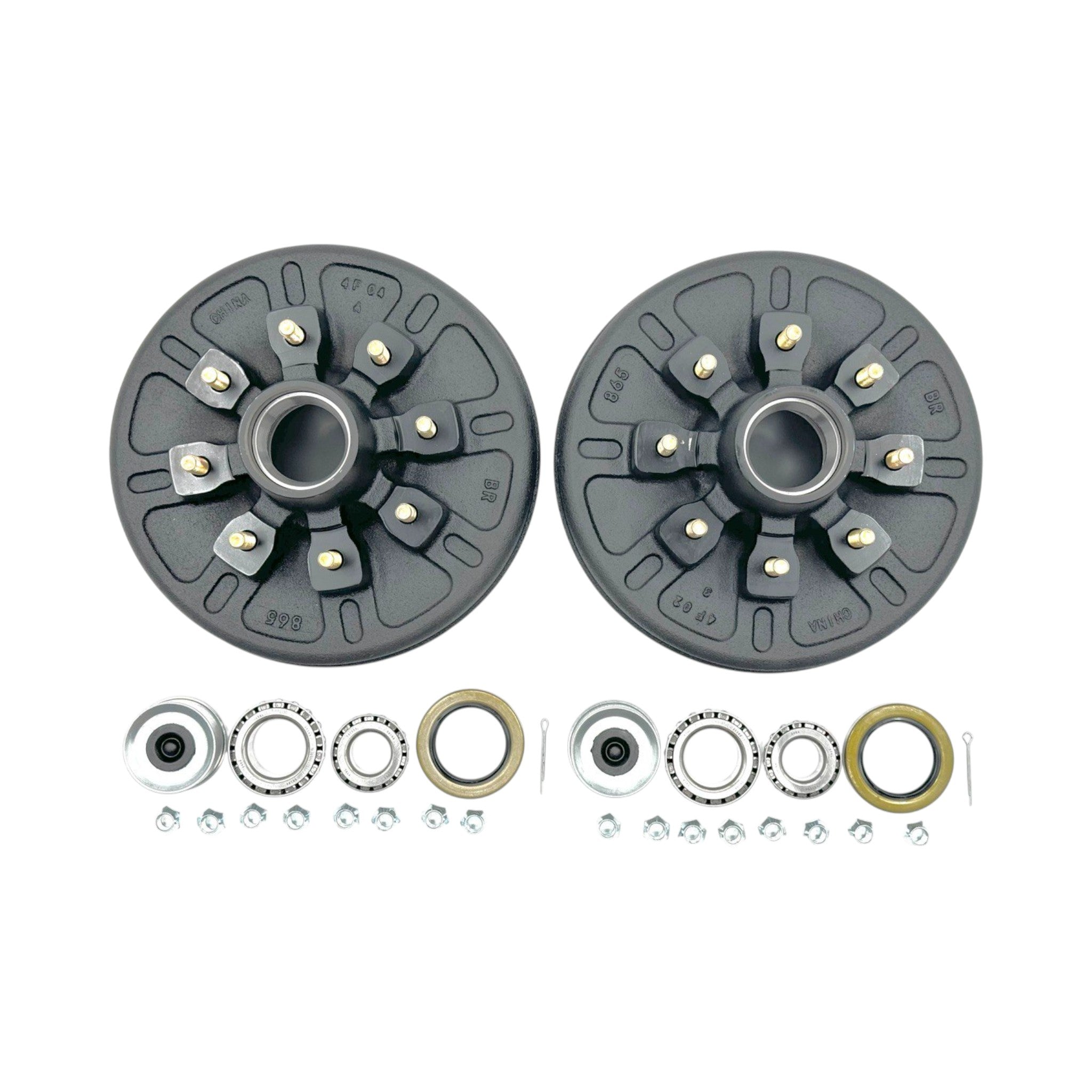 Trailer Brake Hub Drum Kit for 7000 Lbs Axle - 8 Lug (Set of 2)
