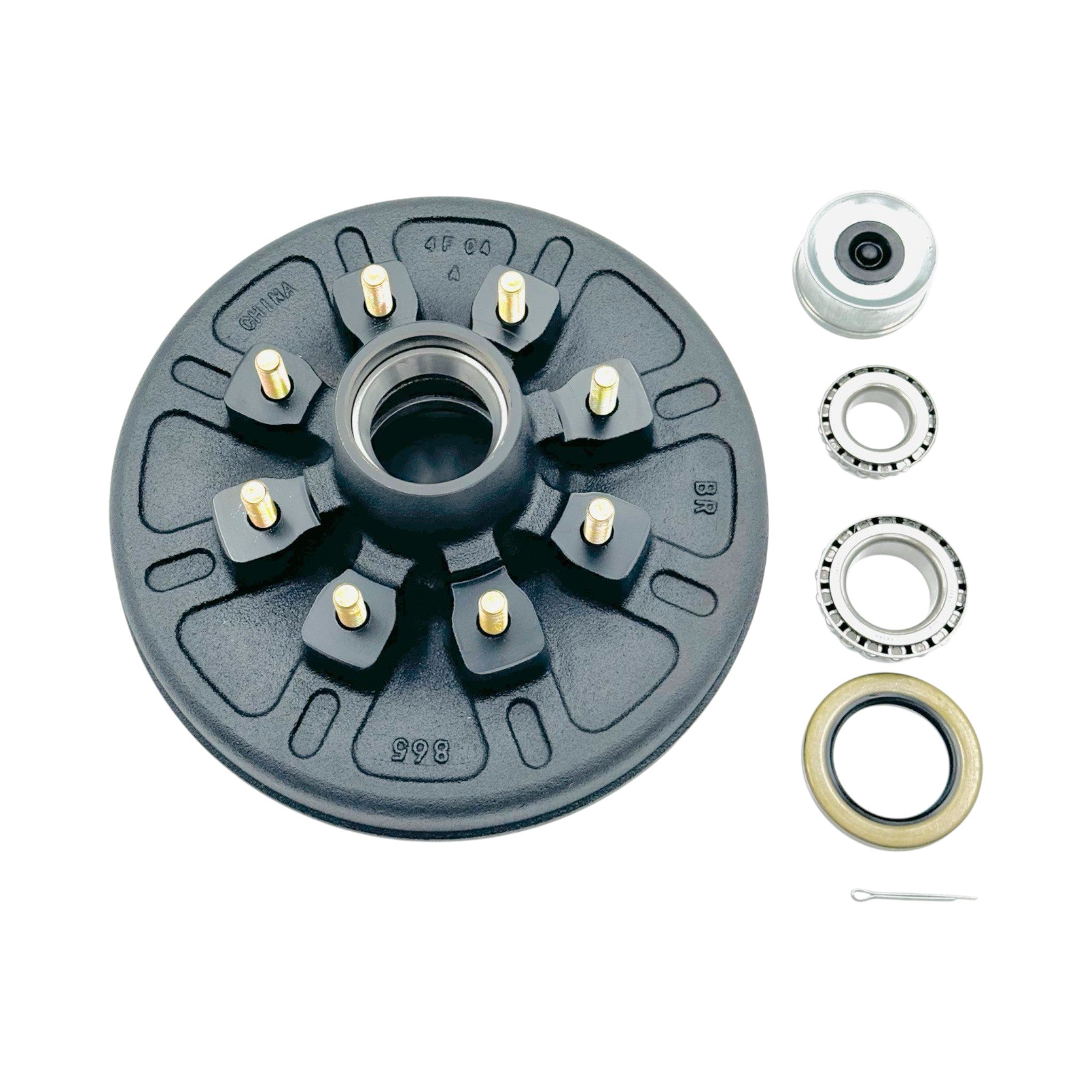 Trailer Brake Hub Drum Kit for 7000 Lbs Axle (8 Lug)