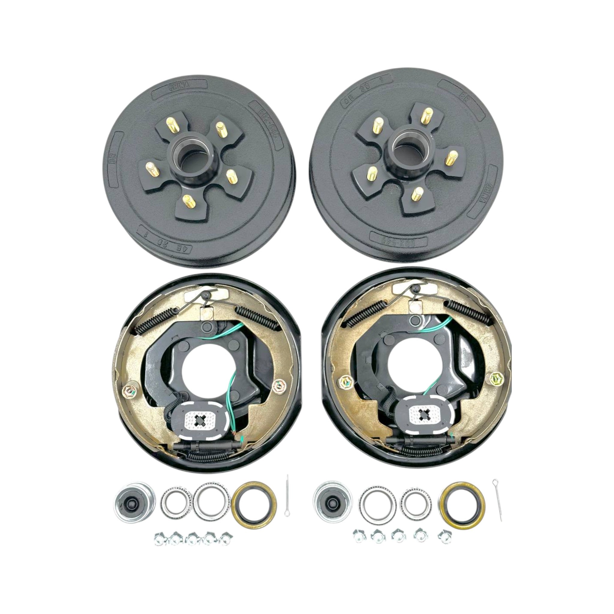 3500 lb Trailer Brake Drum Kit with Electric Brake Assembly Kit (Set of ...