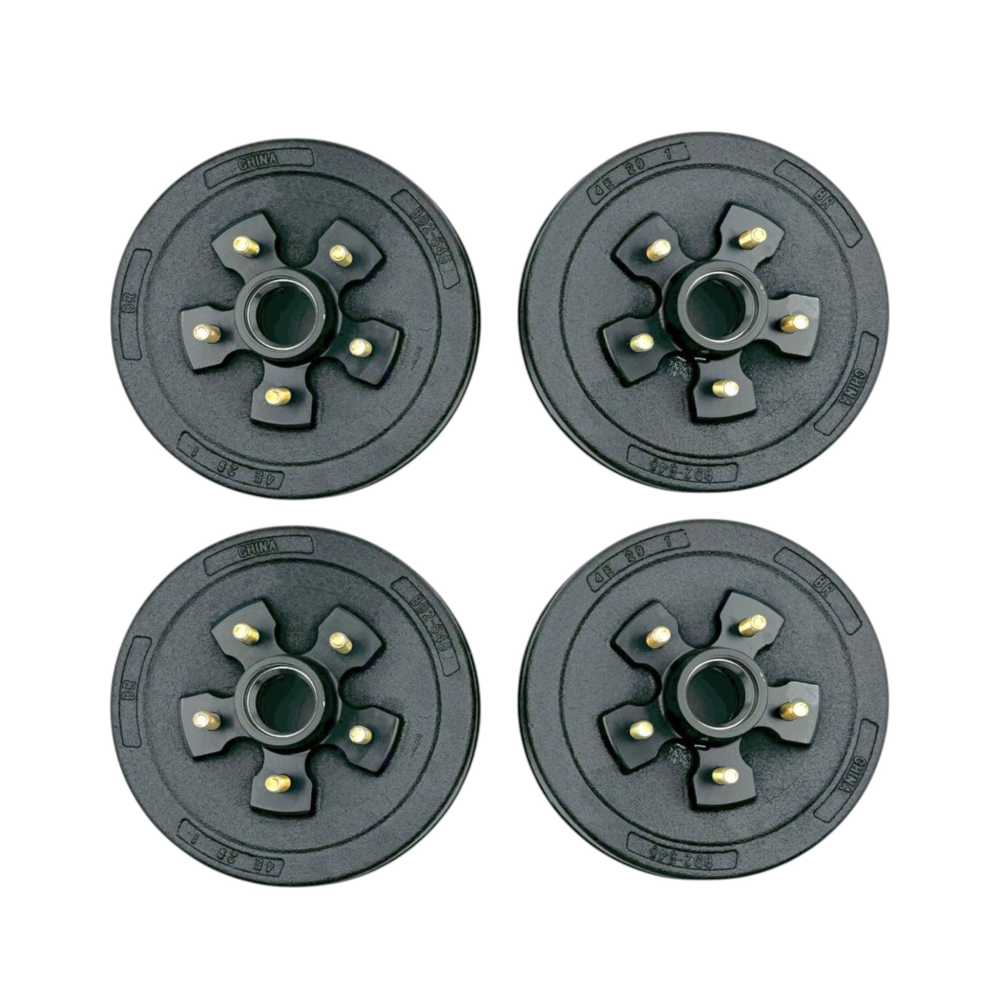 Trailer Brake Hub Drum for 3500 Lbs Axle - 2 Pair (5 Lug)