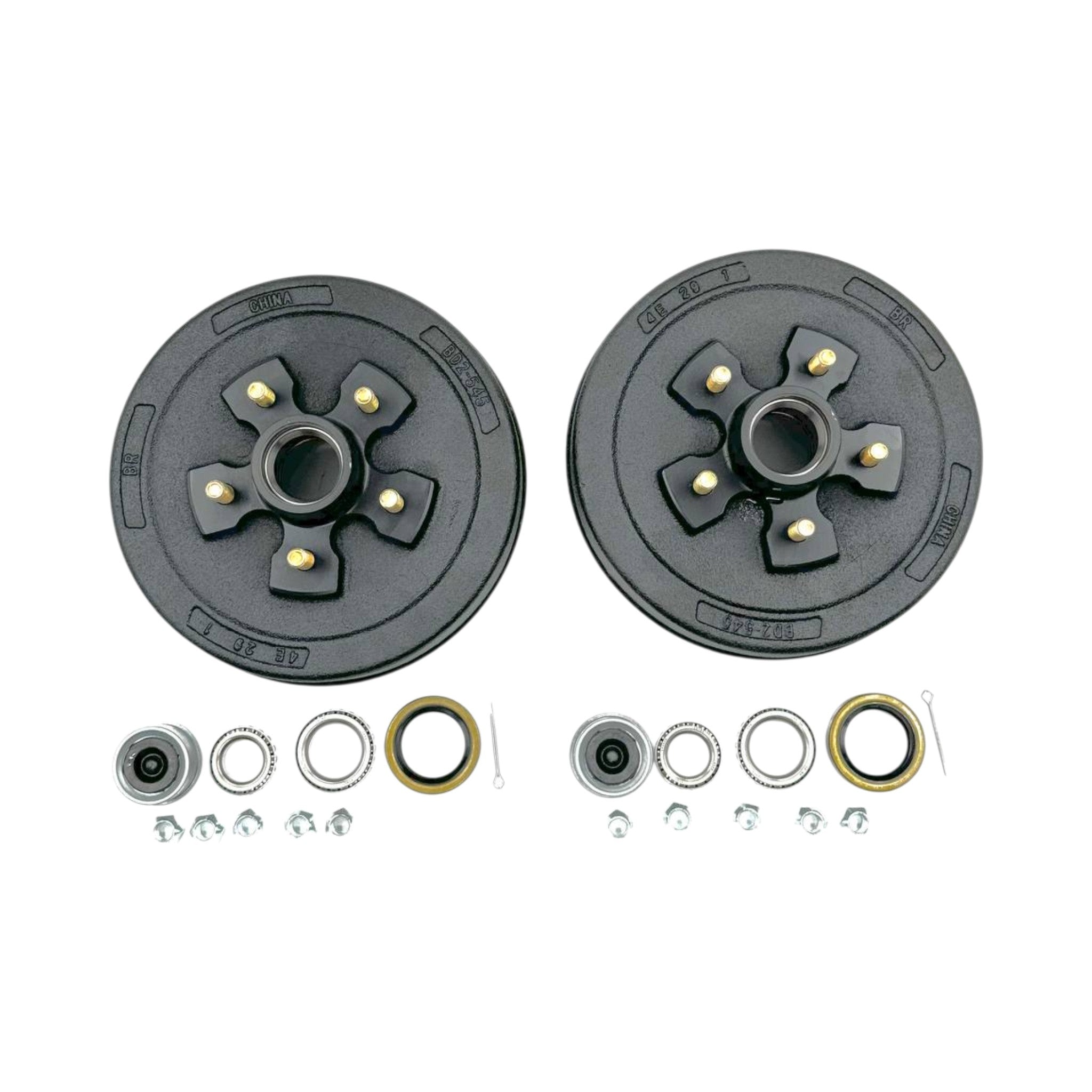 Trailer Brake Drum Kit for 3500 Lbs Axle - 1 Pair (5 Lug)