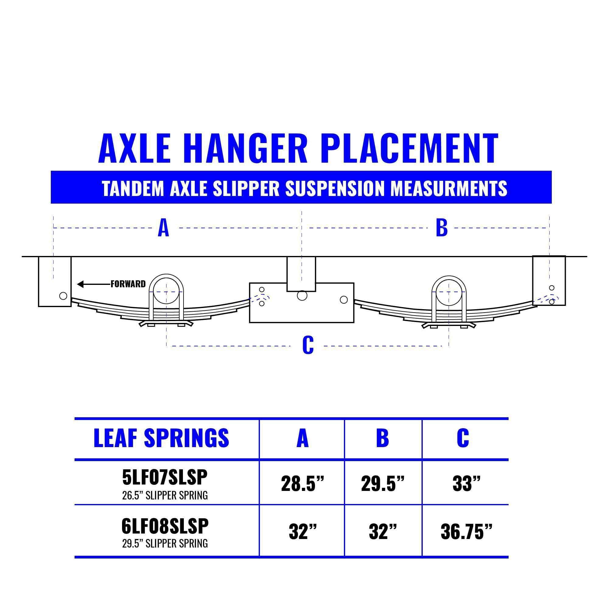 Trailer Tandem Slipper Hanger Kit for 5200 - 8000 lb axles - Black Rock Trailer parts