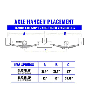 Trailer Tandem Slipper Hanger Kit for 5200 - 8000 lb axles - Black Rock Trailer parts